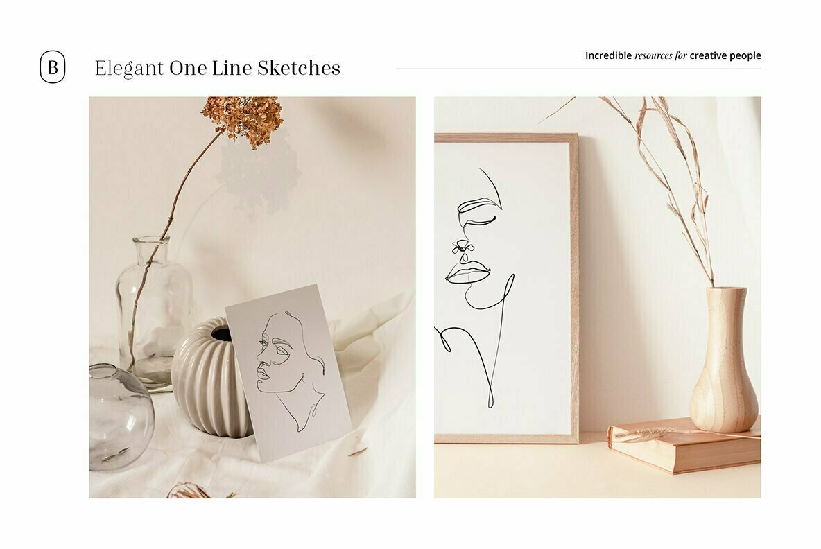 Elegant One Line Sketches Elegant One Line Sketches
