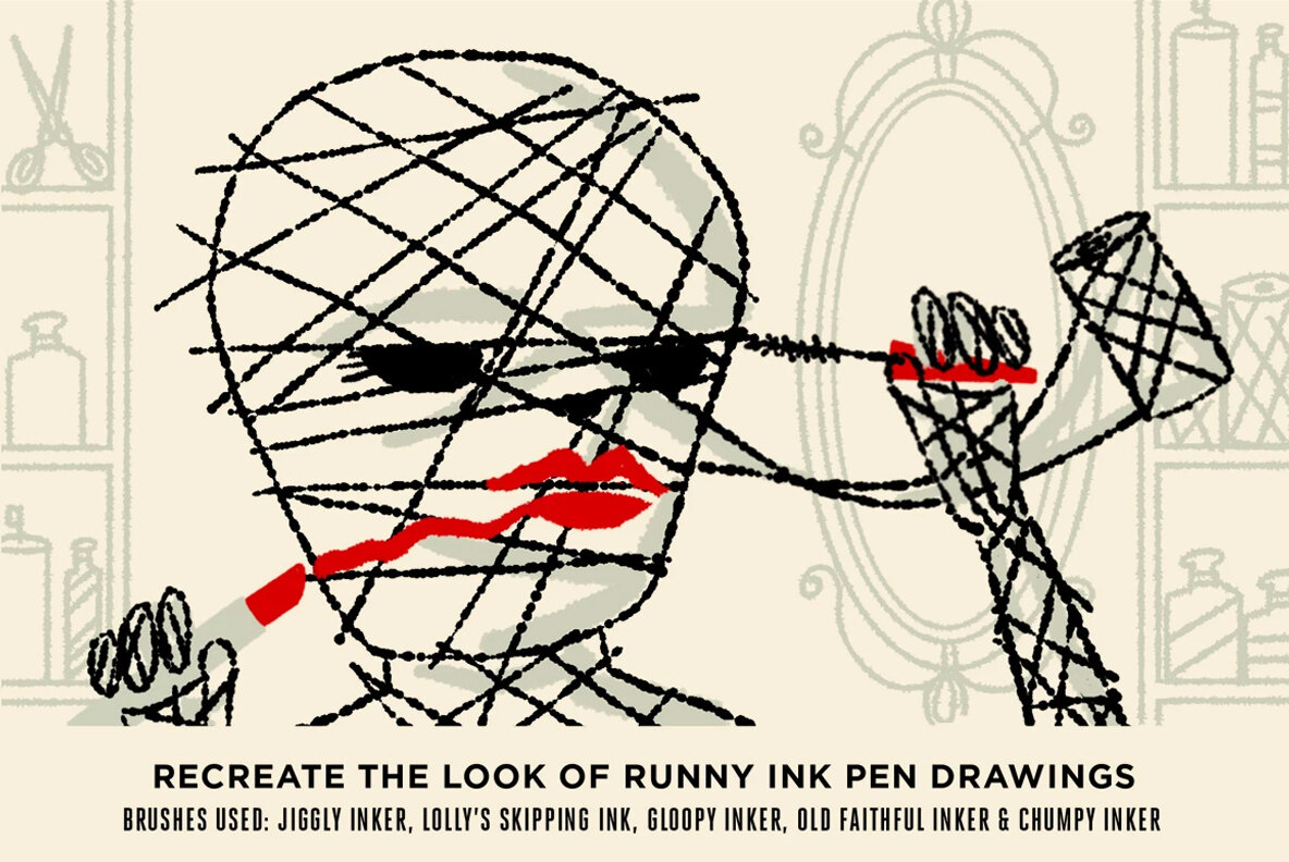 Broken Inkers Brush Set for Procreate Broken Inkers Brush Set for Procreate