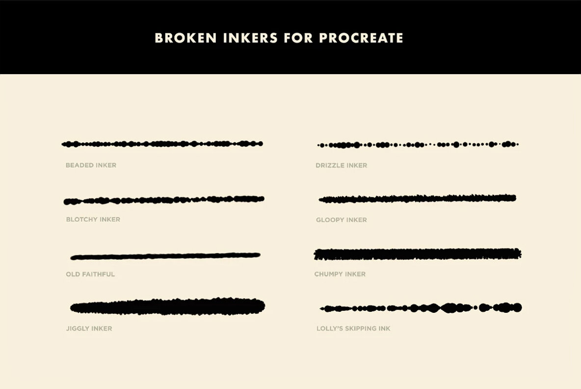 Broken Inkers Brush Set for Procreate Broken Inkers Brush Set for Procreate