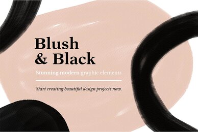 Blush  Black Organic Shapes