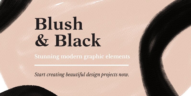 Blush   Black Organic Shapes