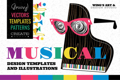 Musical Vector Icons and Design Templates