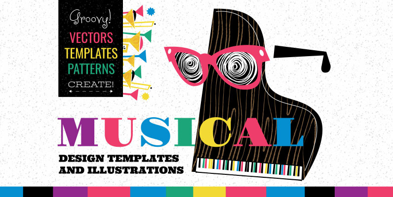 Musical Vector Icons and Design Templates