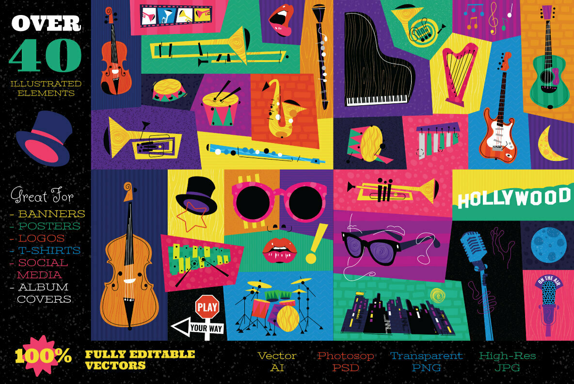 Musical Vector Icons and Design Templates Musical Vector Icons and Design Templates