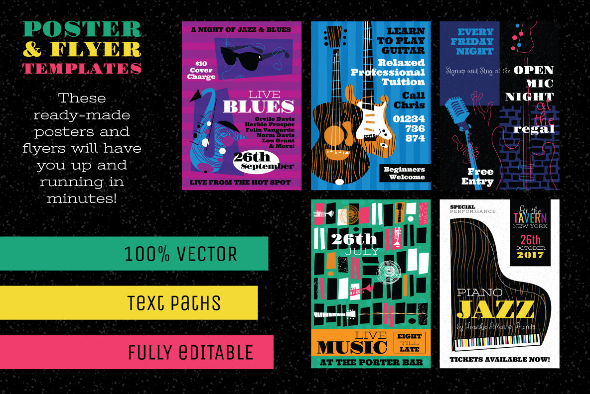 Musical Vector Icons and Design Templates Musical Vector Icons and Design Templates