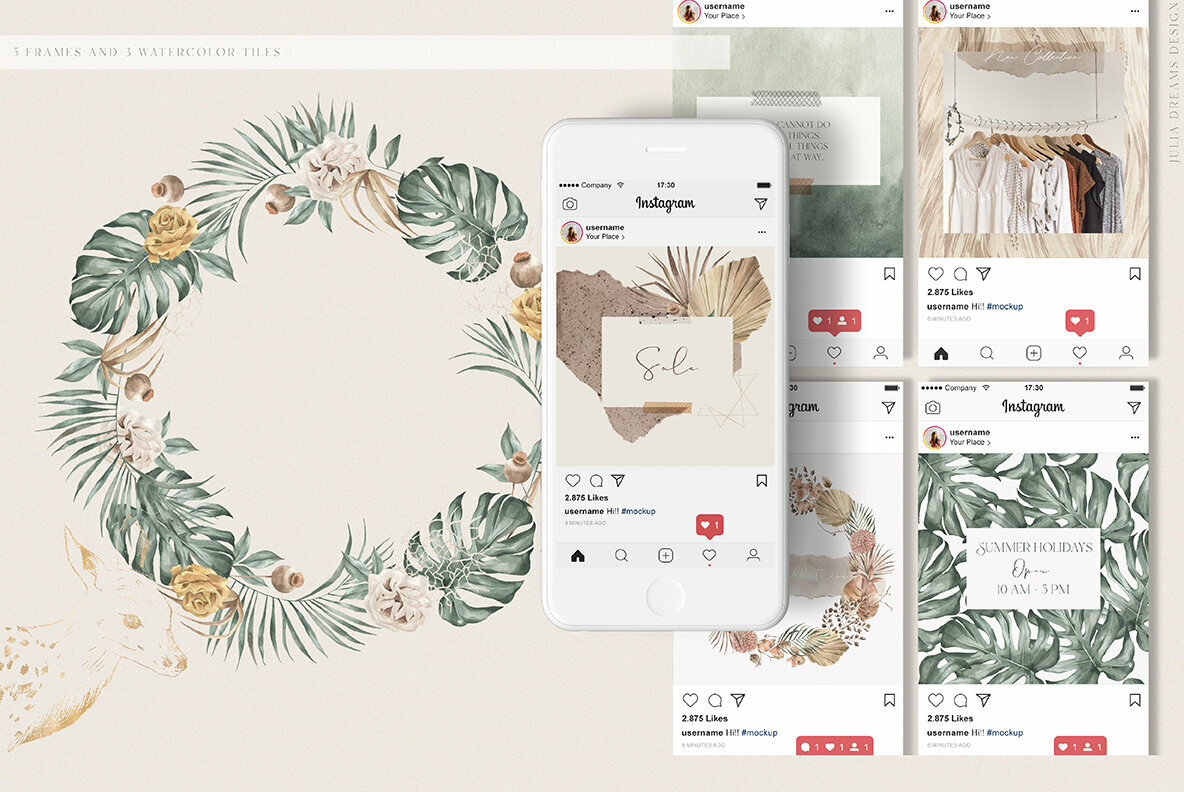 Modern Oasis Watercolor Collection 5