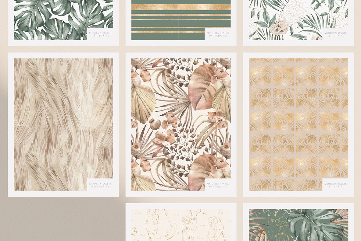 Modern Oasis Watercolor Collection 8