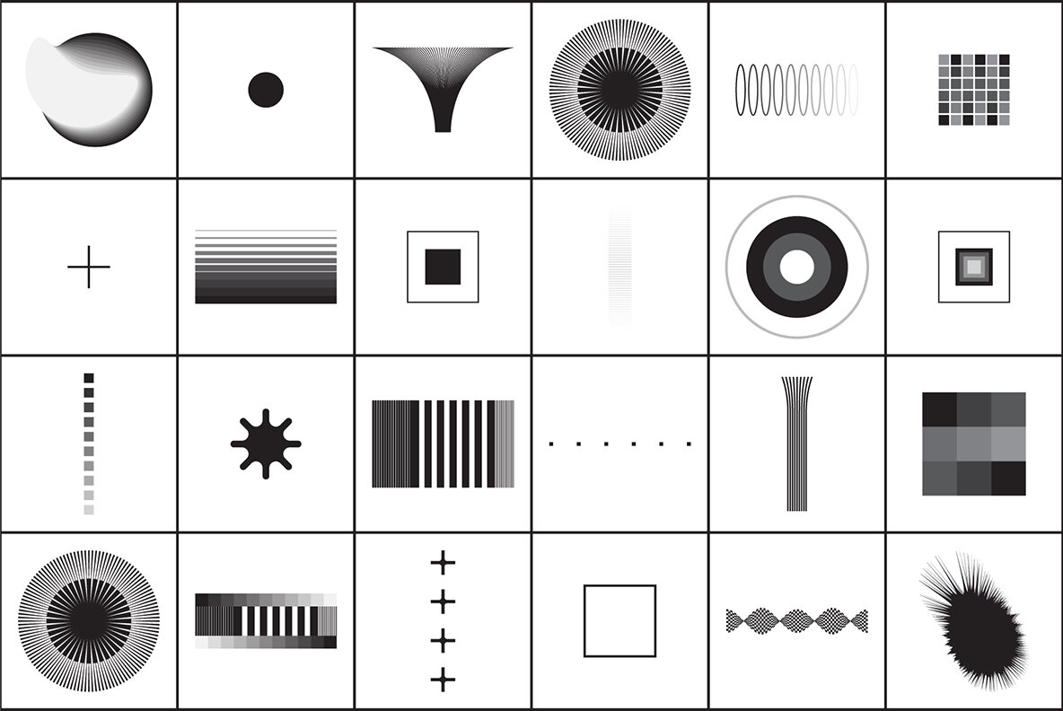B W 100 Vector Abstract Shapes 7