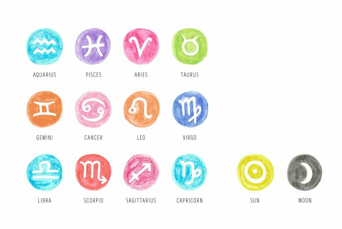 Starsigns Astrology Color Symbols 3