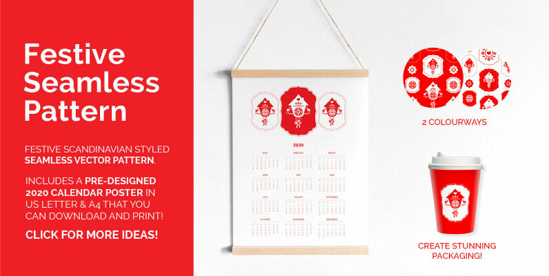 Festive Scandinavian Pattern Illustration