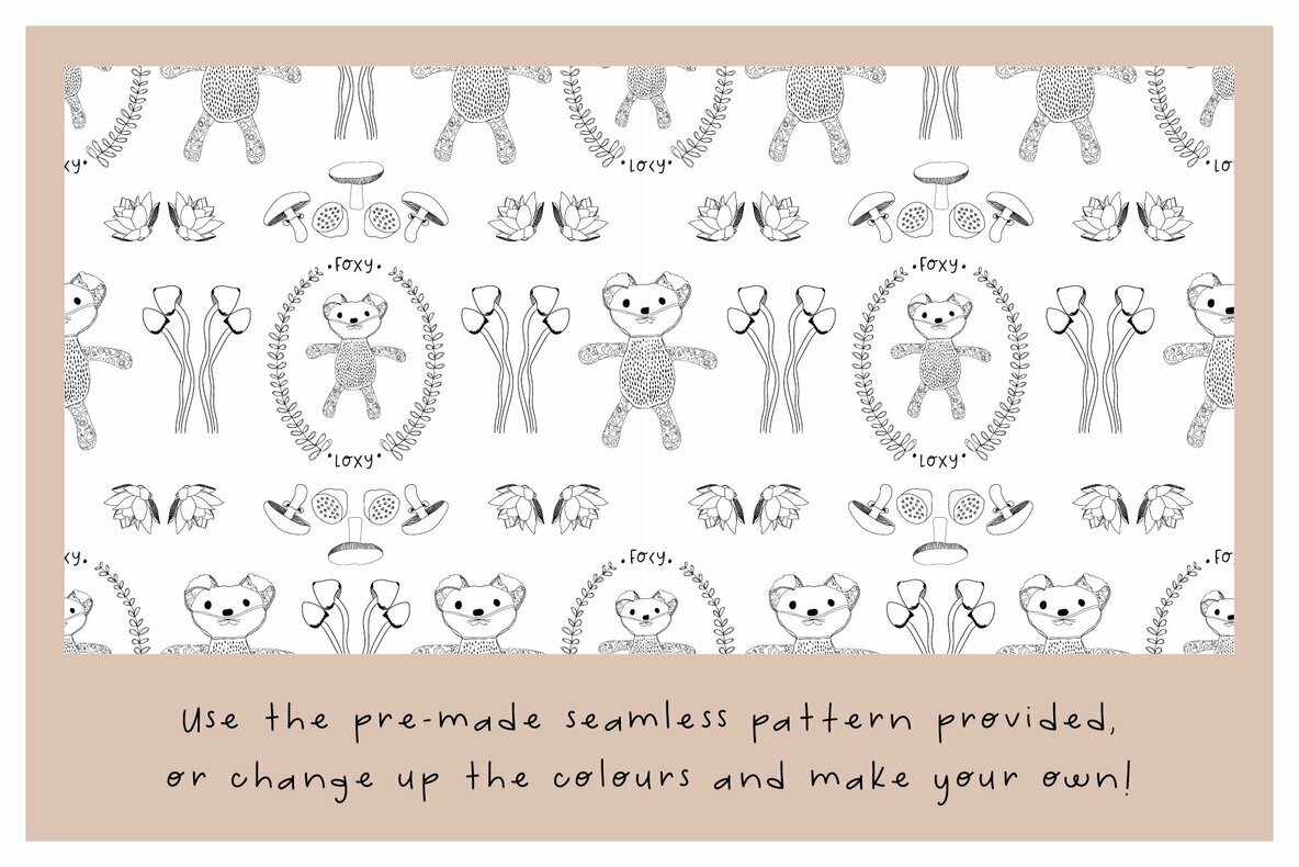 Sweet Little Fox Loxy Seamless Pattern 5