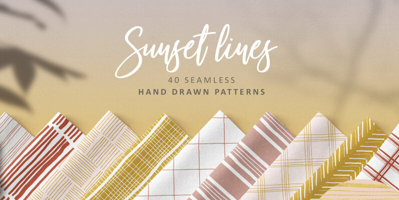 Sunset Lines Hand Drawn Patterns
