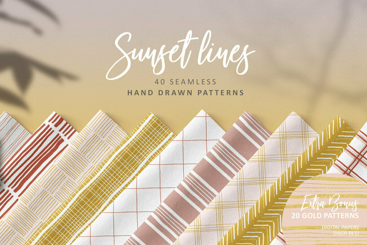 Sunset Lines Hand Drawn Patterns Sunset Lines Hand Drawn Patterns