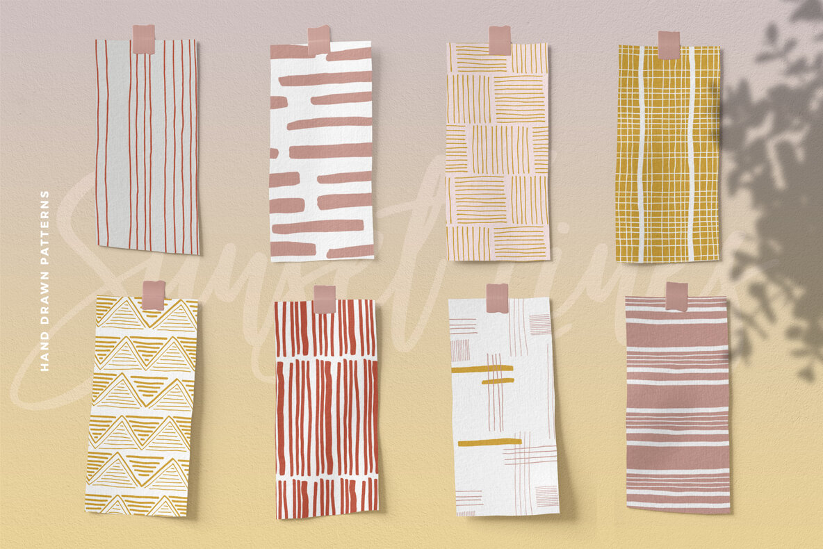 Sunset Lines Hand Drawn Patterns Sunset Lines Hand Drawn Patterns