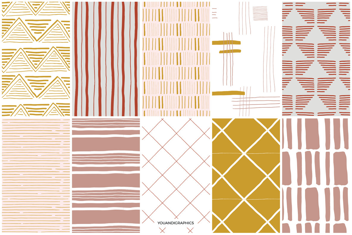 Sunset Lines Hand Drawn Patterns Sunset Lines Hand Drawn Patterns