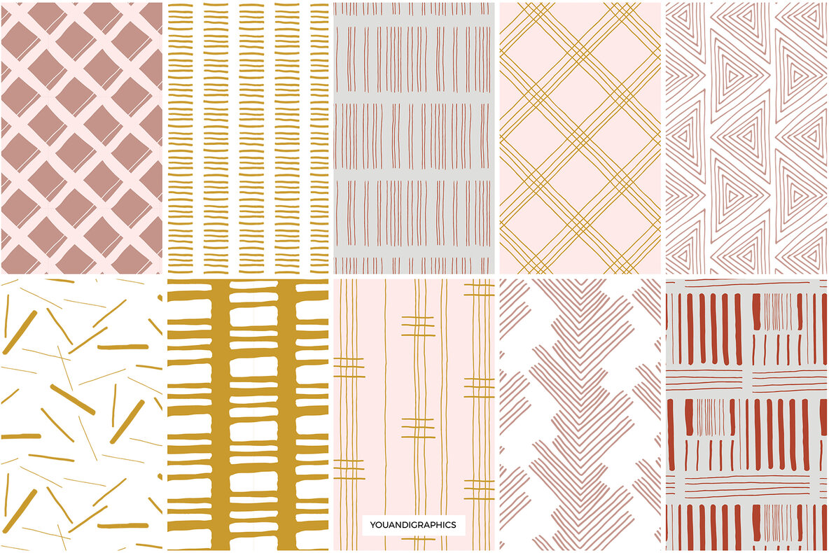 Sunset Lines Hand Drawn Patterns Sunset Lines Hand Drawn Patterns