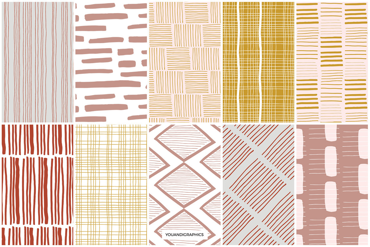 Sunset Lines Hand Drawn Patterns Sunset Lines Hand Drawn Patterns