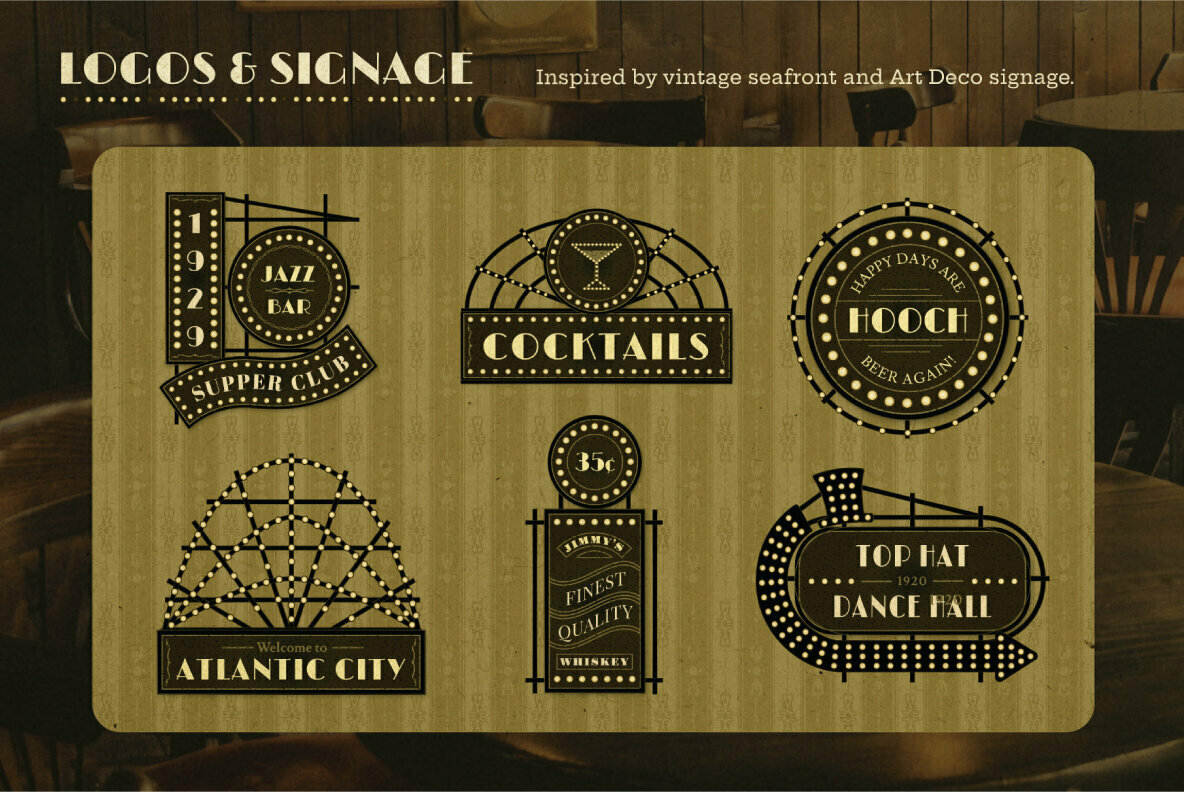 Art Deco Boardwalk Graphics Collection Art Deco Boardwalk Graphics Collection