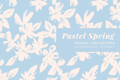 Pastel Spring Patterns  Illustrations Floral Collection