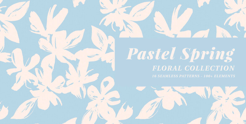 Pastel Spring Patterns   Illustrations Floral Collection