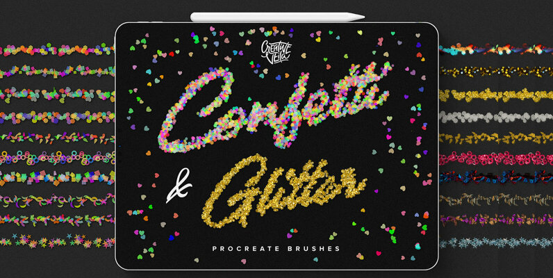 Confetti and Glitter Procreate Brushes Pack