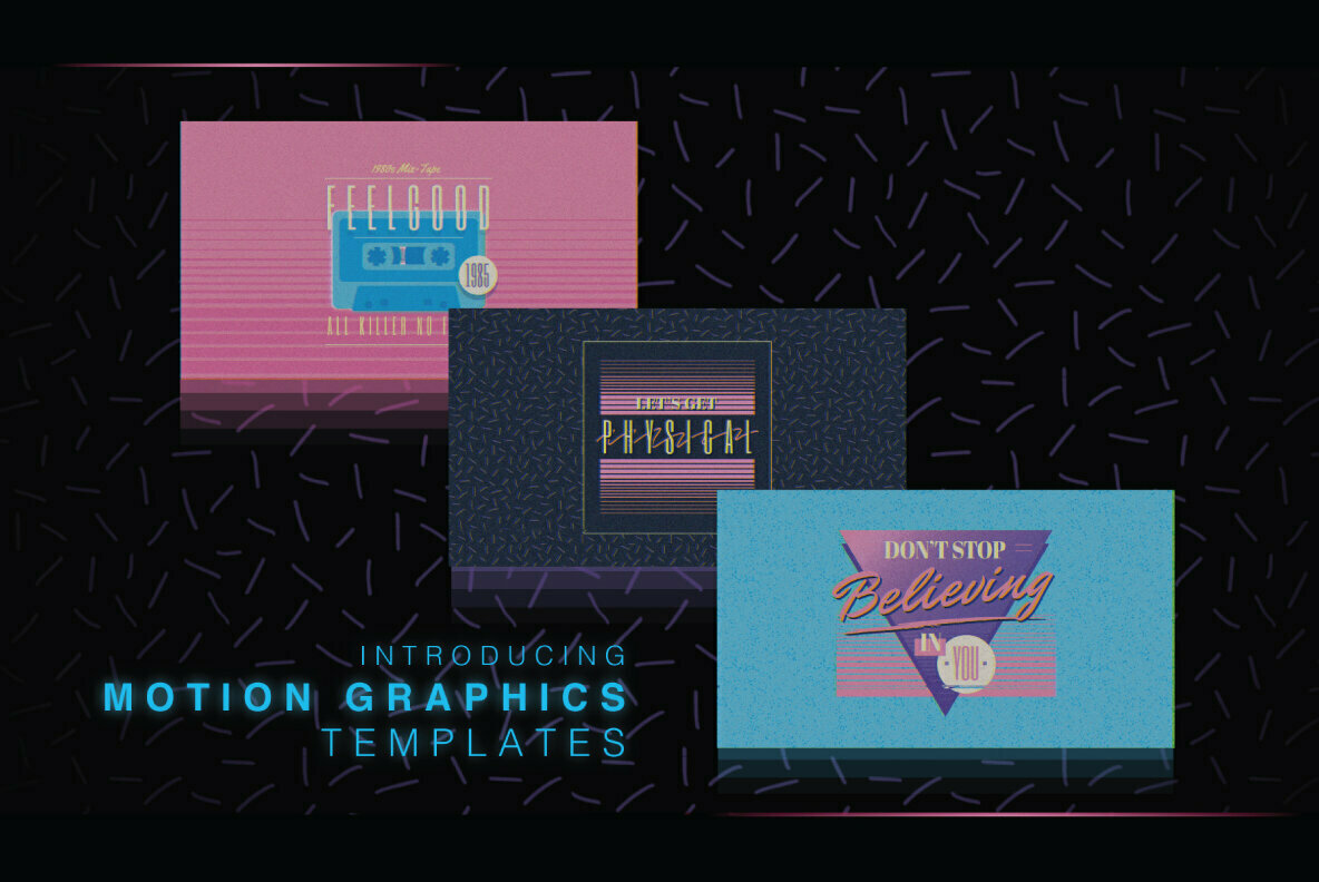 1980s Title Logo Animation Templates For After Effects