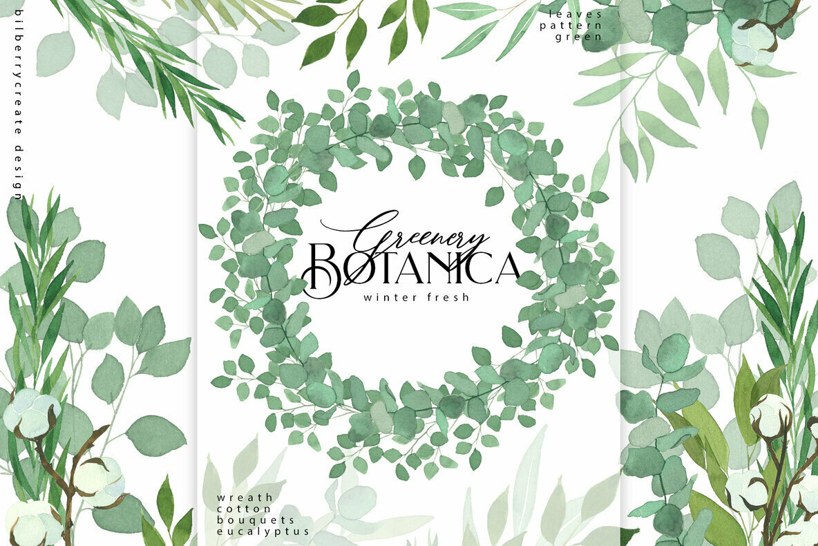 Greenery Botanical Graphics YouWorkForThem
