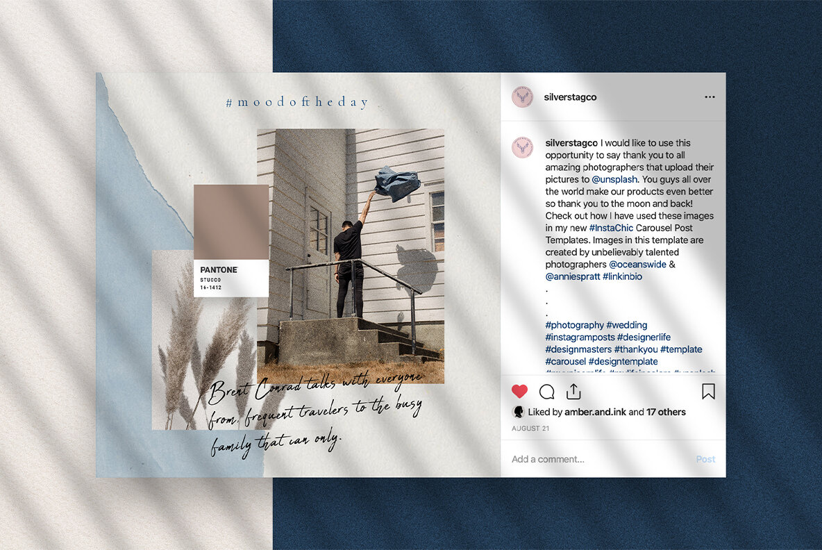 InstaBlue Minimal Instagram Post Templates InstaBlue Minimal Instagram Post Templates