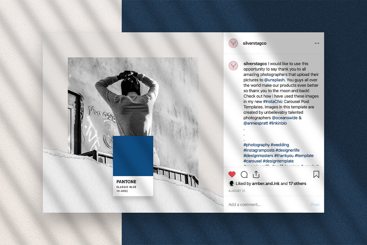 InstaBlue Minimal Instagram Post Templates InstaBlue Minimal Instagram Post Templates