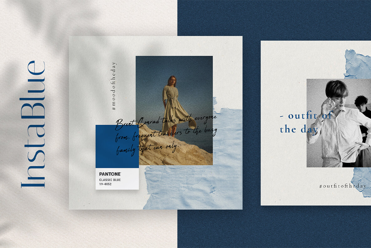 InstaBlue Minimal Instagram Post Templates InstaBlue Minimal Instagram Post Templates