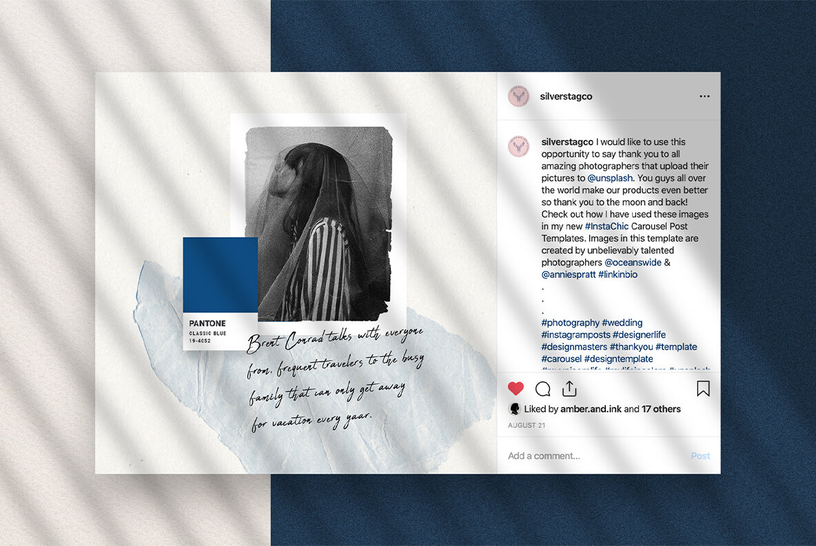 InstaBlue Minimal Instagram Post Templates InstaBlue Minimal Instagram Post Templates