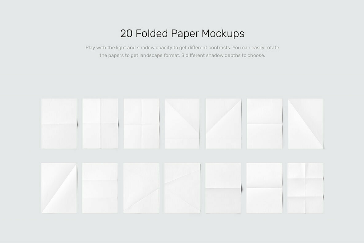Folded Paper Mockups Folded Paper Mockups