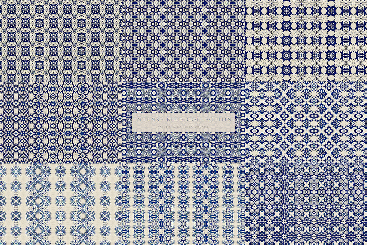 Intense Blue 99 Seamless Patterns