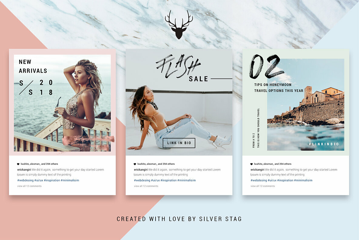 Rose Gold Hand Drawn Instagram Posts Rose Gold Hand Drawn Instagram Posts