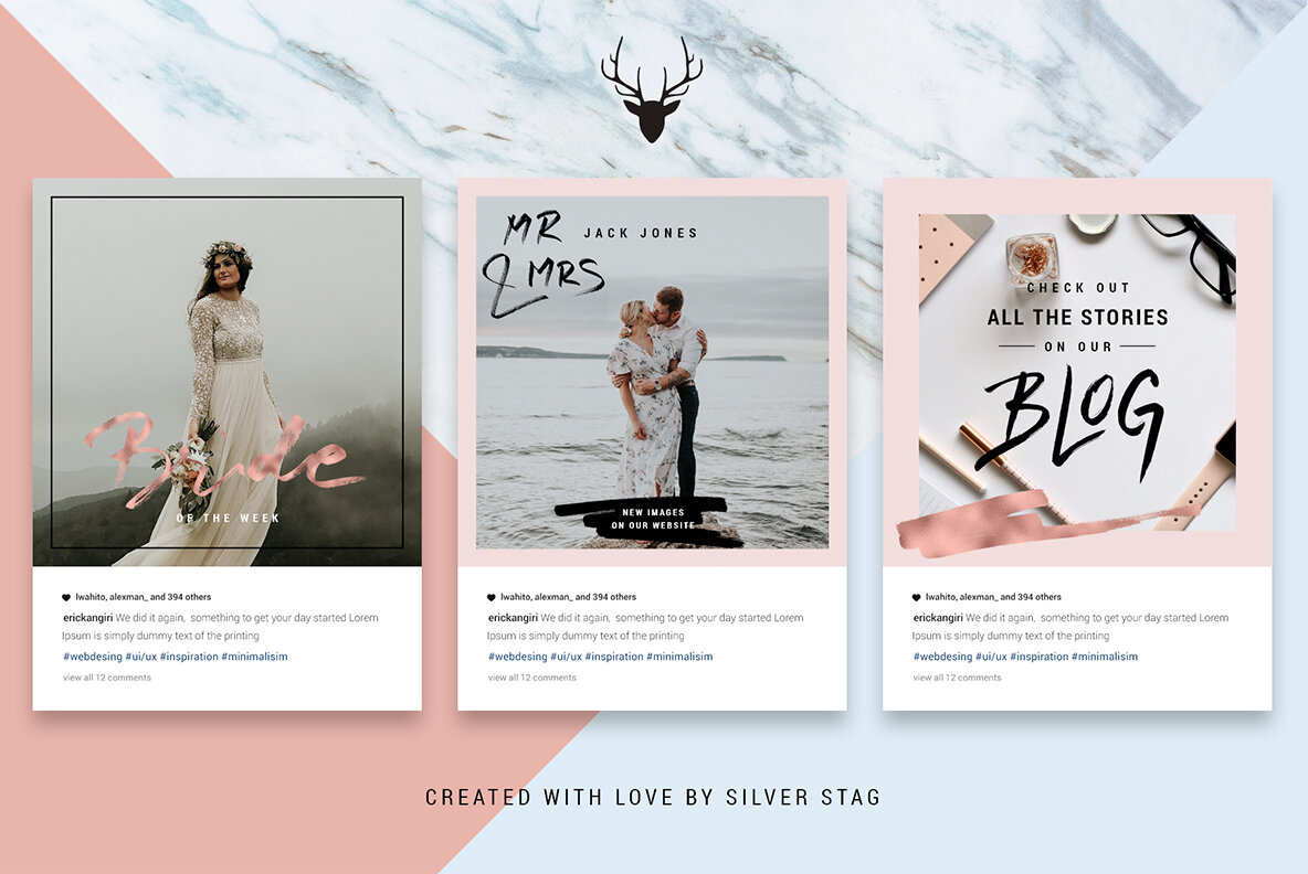 Rose Gold Hand Drawn Instagram Posts Rose Gold Hand Drawn Instagram Posts