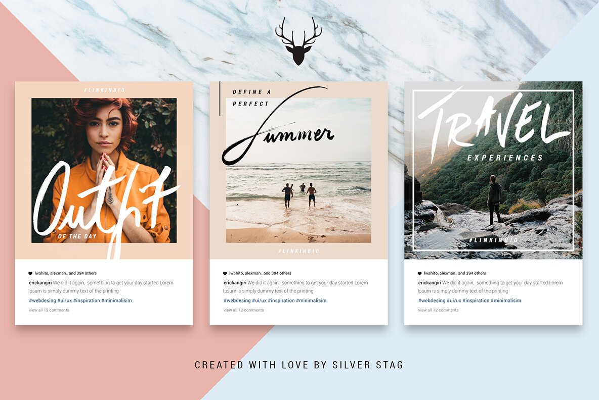 Rose Gold Hand Drawn Instagram Posts Rose Gold Hand Drawn Instagram Posts