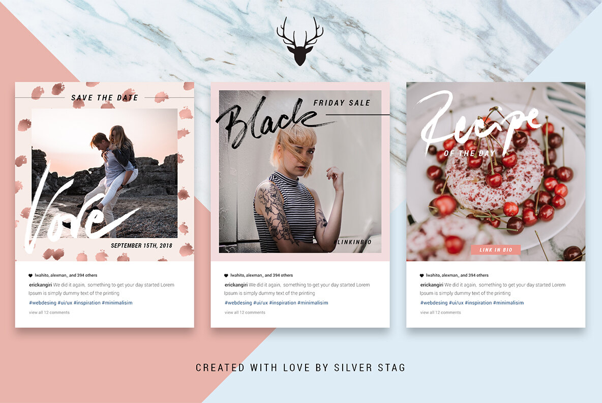 Rose Gold Hand Drawn Instagram Posts Rose Gold Hand Drawn Instagram Posts