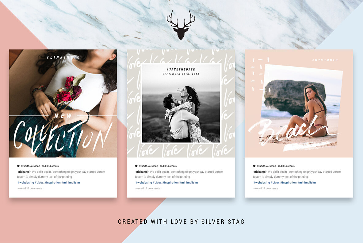 Rose Gold Hand Drawn Instagram Posts Rose Gold Hand Drawn Instagram Posts