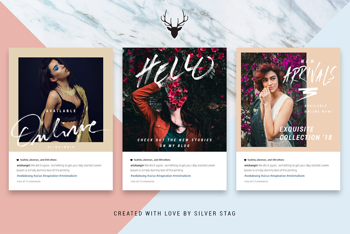 Rose Gold Hand Drawn Instagram Posts Rose Gold Hand Drawn Instagram Posts