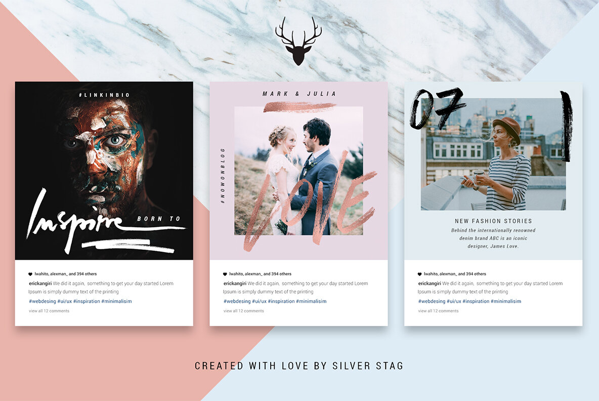 Rose Gold Hand Drawn Instagram Posts Rose Gold Hand Drawn Instagram Posts