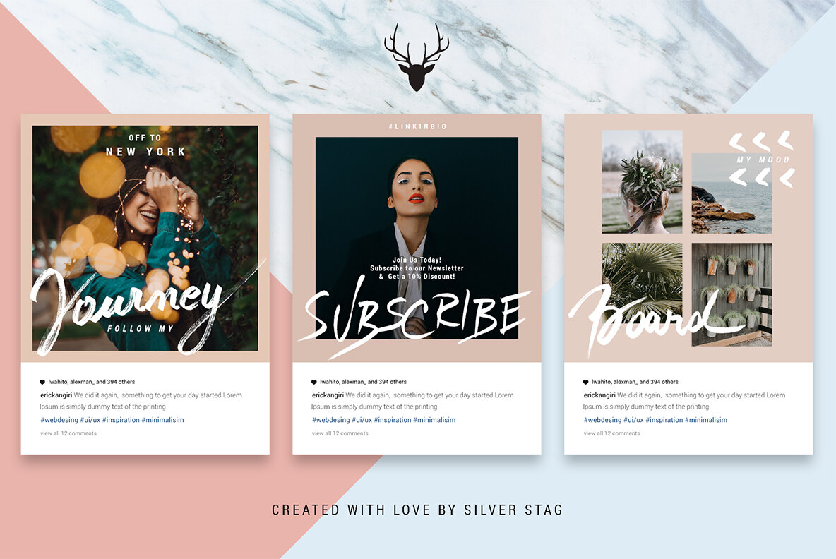 Rose Gold Hand Drawn Instagram Posts Rose Gold Hand Drawn Instagram Posts