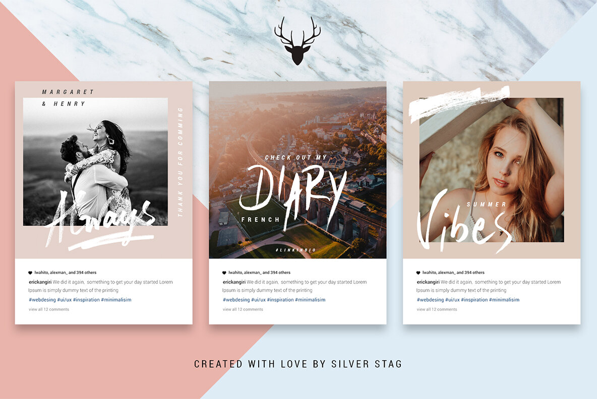 Rose Gold Hand Drawn Instagram Posts Rose Gold Hand Drawn Instagram Posts