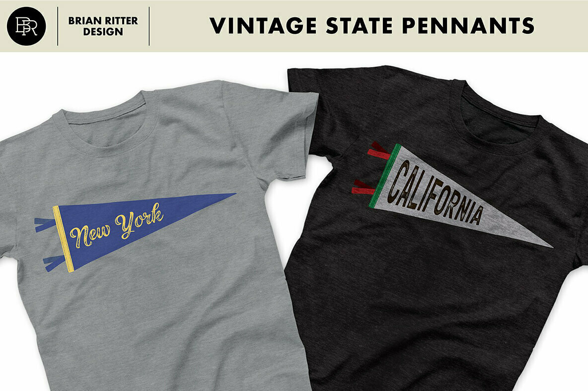Vintage State Pennants Vintage State Pennants