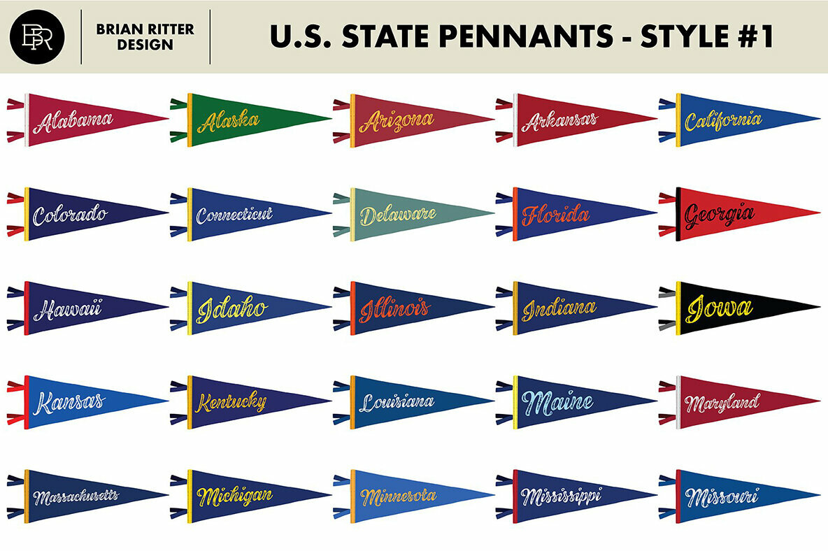 Vintage State Pennants Vintage State Pennants
