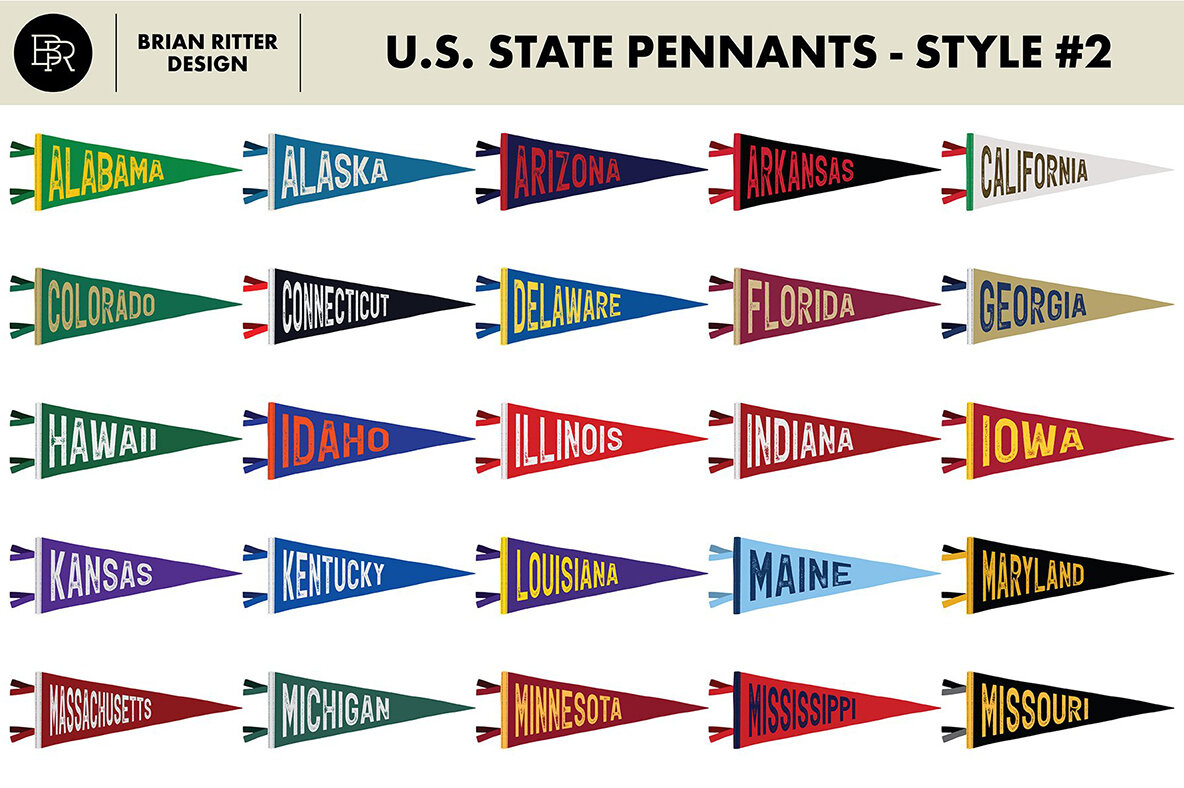 Vintage State Pennants Vintage State Pennants