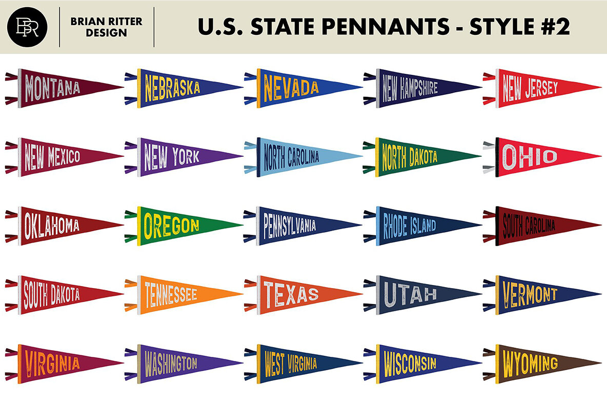 Vintage State Pennants Vintage State Pennants