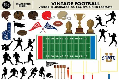 Vintage Football Vector Graphics