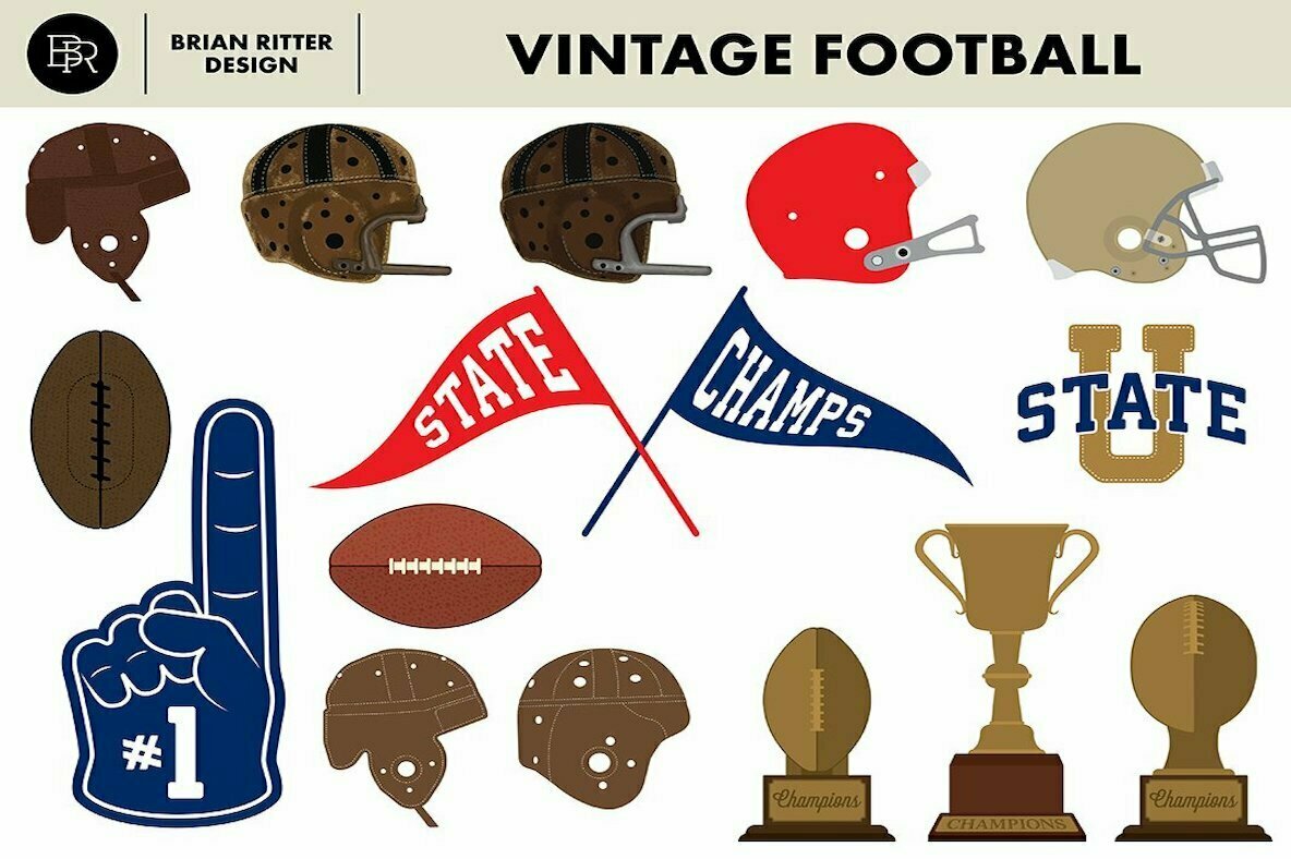 Vintage Football Vector Graphics Vintage Football Vector Graphics