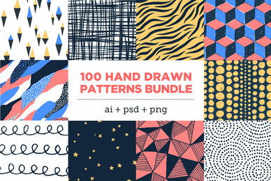 100 HandDrawn Patterns Bundle