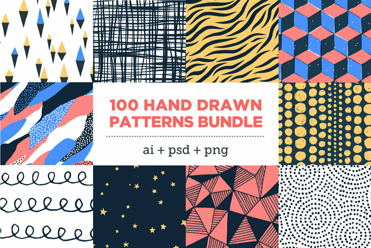 100 HandDrawn Patterns Bundle 1